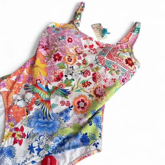 NWT JOHNNY WAS Reverse Pique Tank One Piece Paula M - Picture 4 of 11